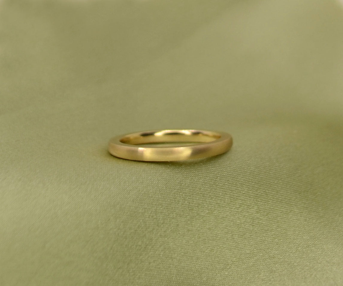 Brushed Flat Sided Court Ring - 2mm