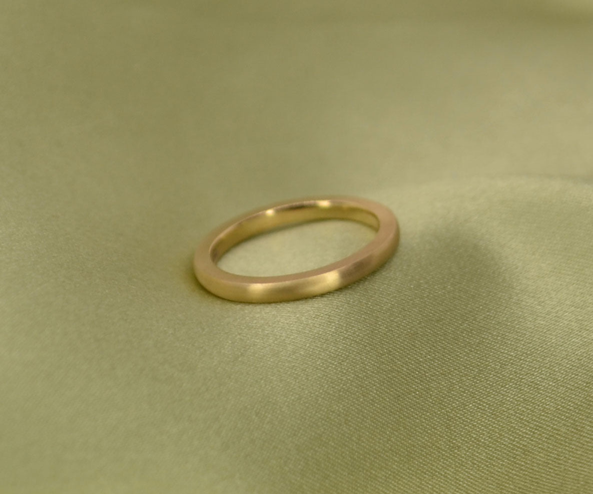 Brushed Flat Sided Court Ring - 2mm