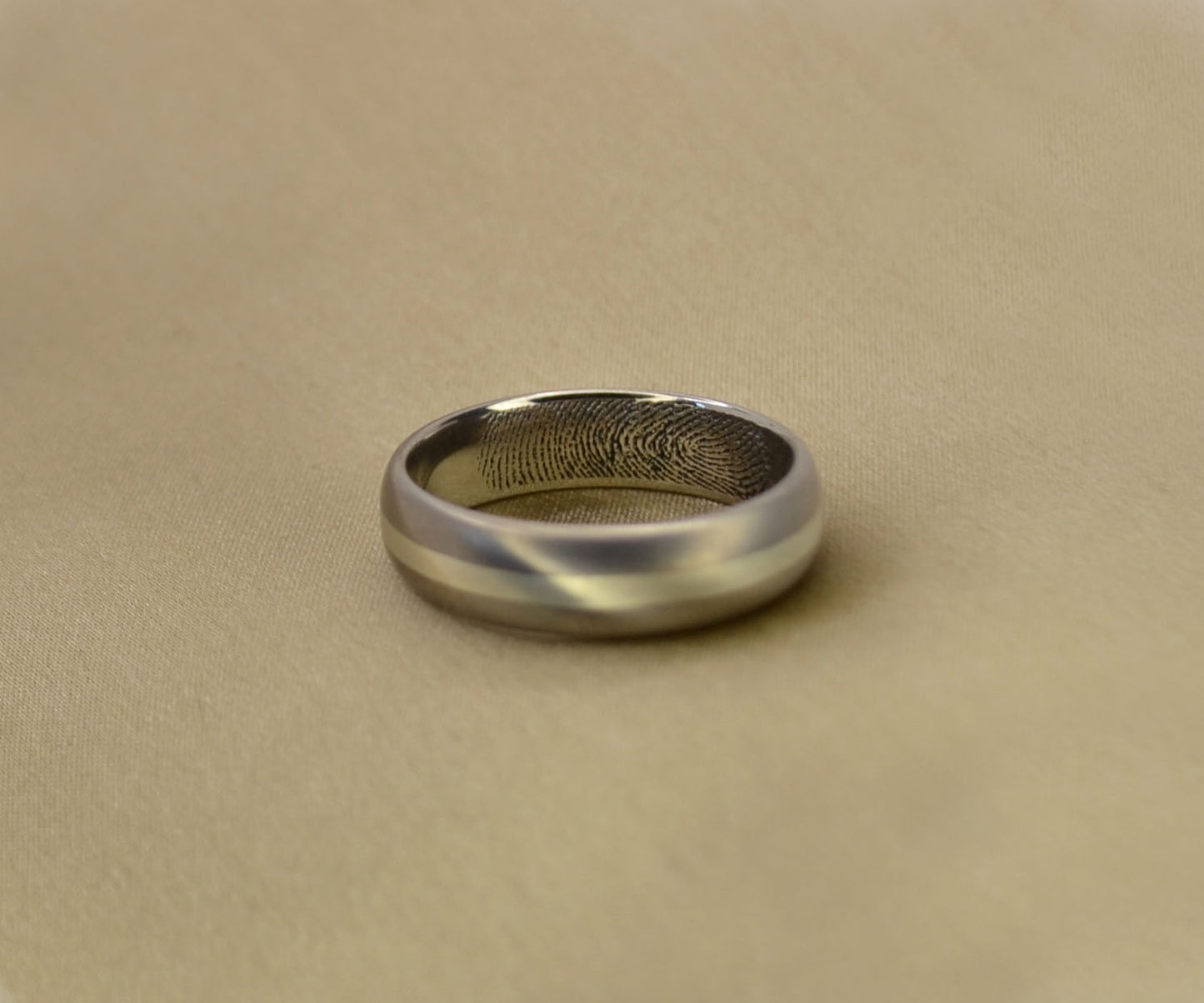 White Gold & Titanium Ring - 6mm