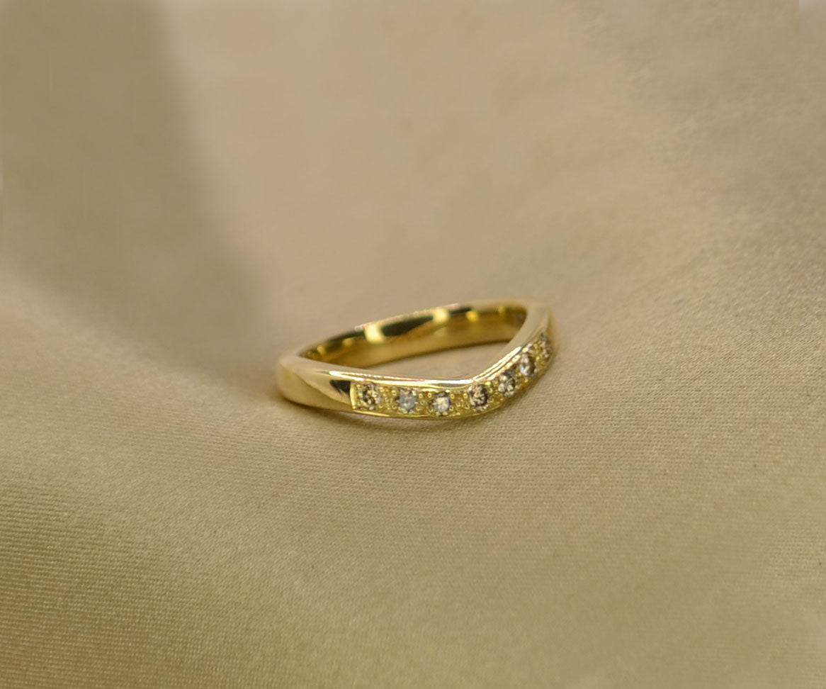 Shaped Champagne Diamond Ring - 2.8mm