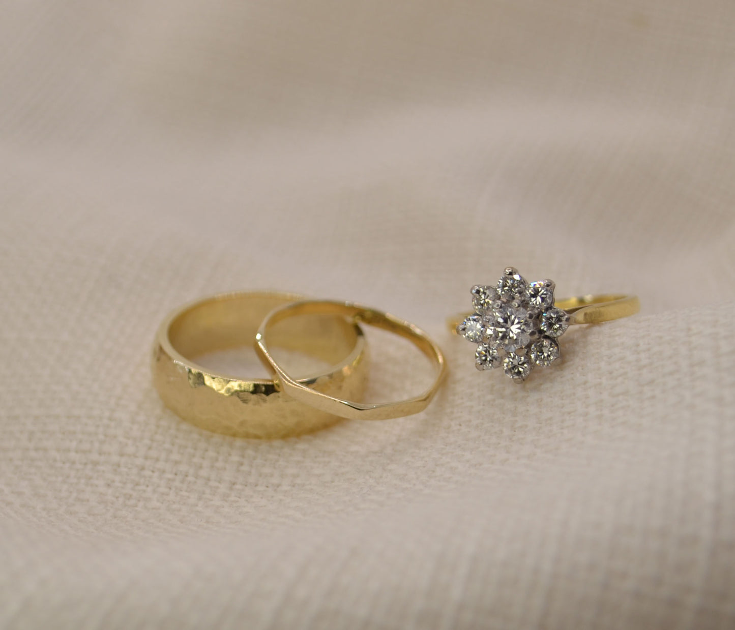 Hammered D Shape Ring - 6mm