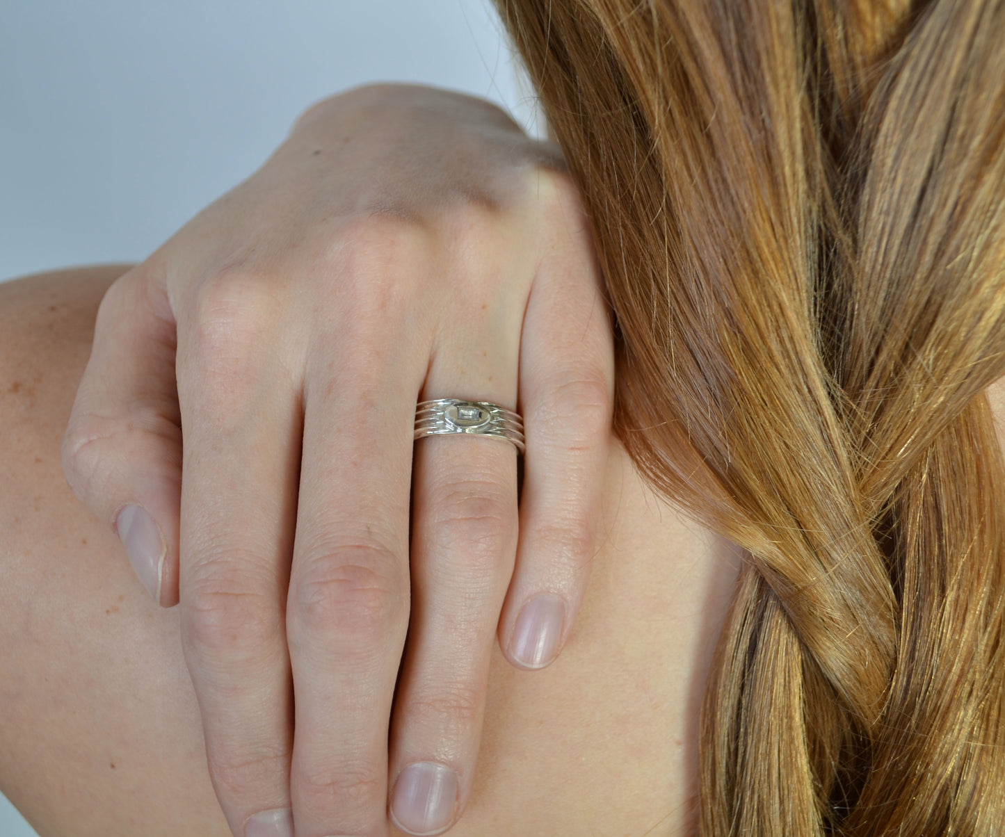 Baguette cut Diamond Knife edge Ring