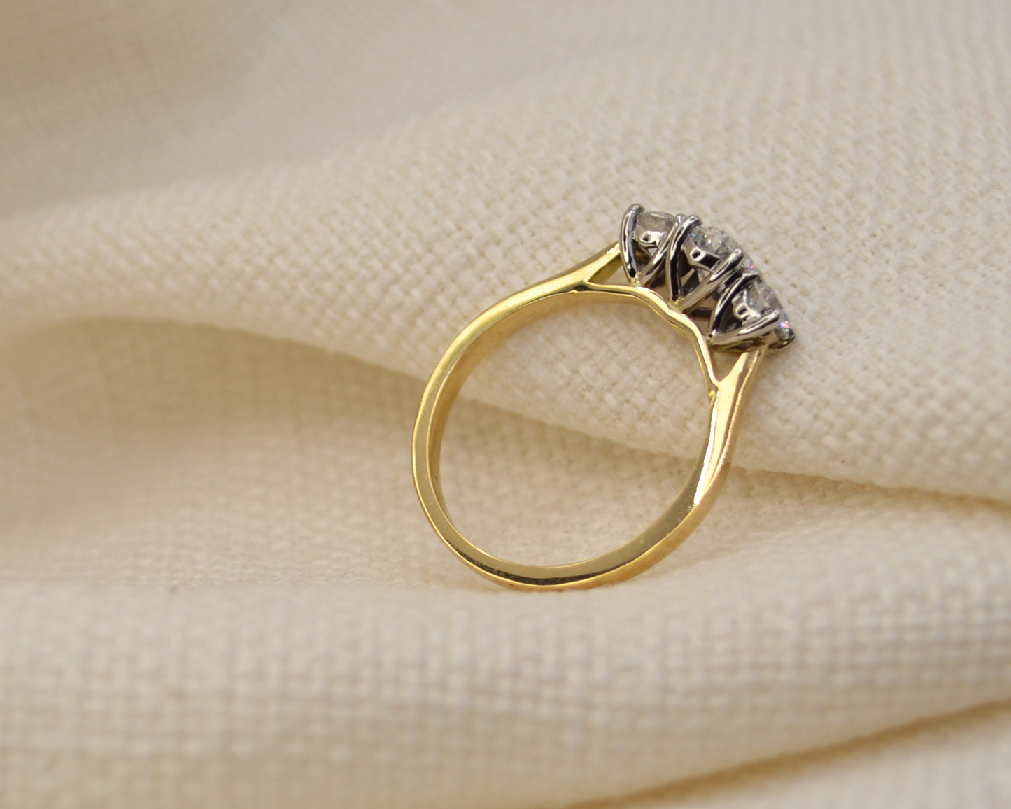 Oval & Round Brilliant Cut Trilogy Diamond Ring