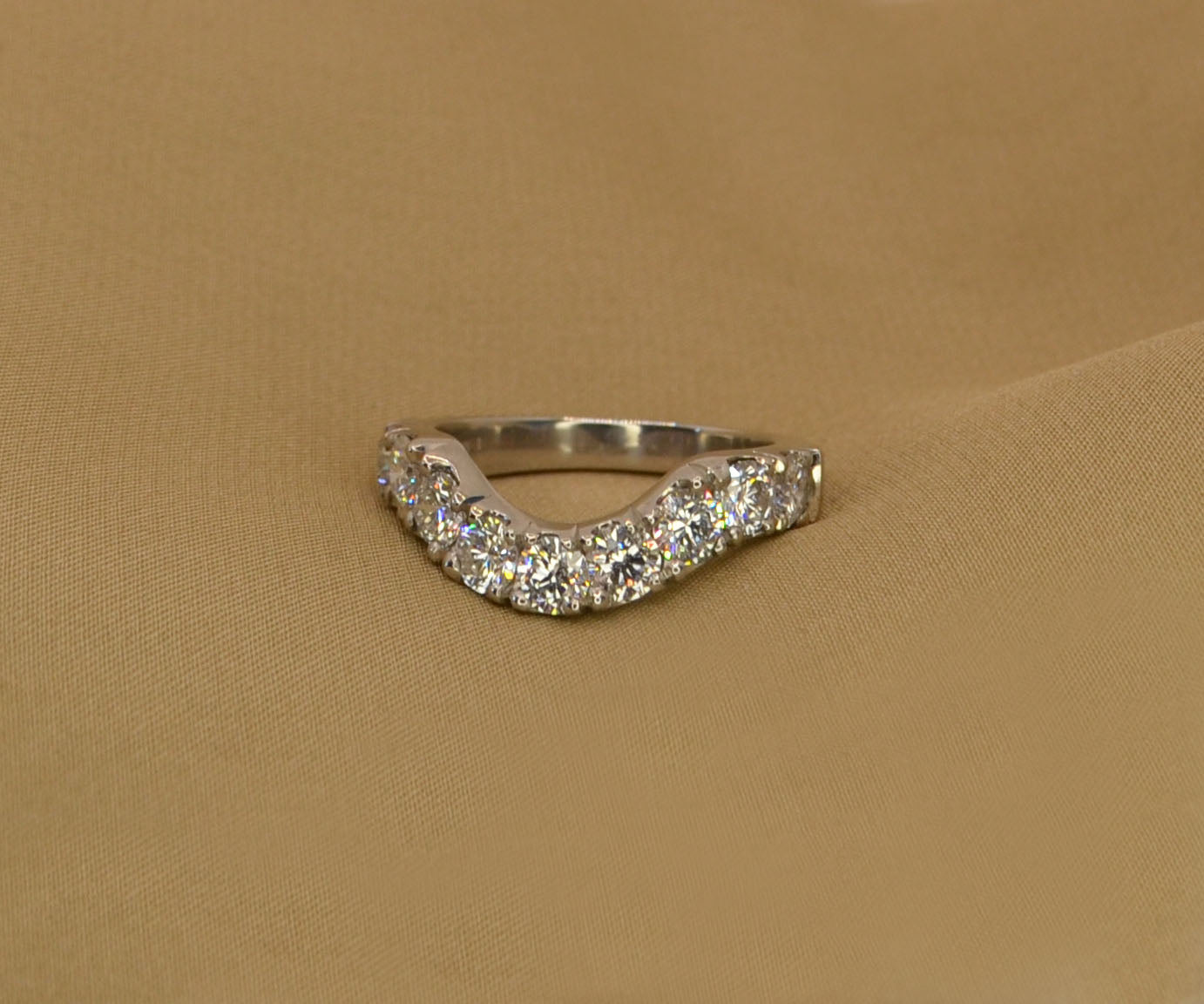 Shaped Claw Set Diamond Ring