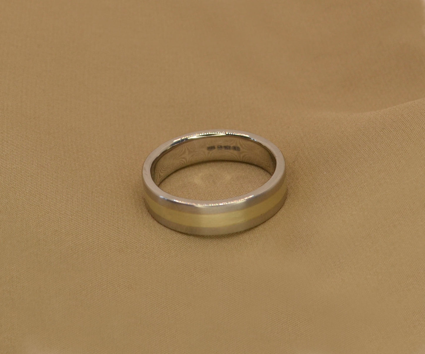 Platinum & White Gold Two tone Wedding Ring - 6mm