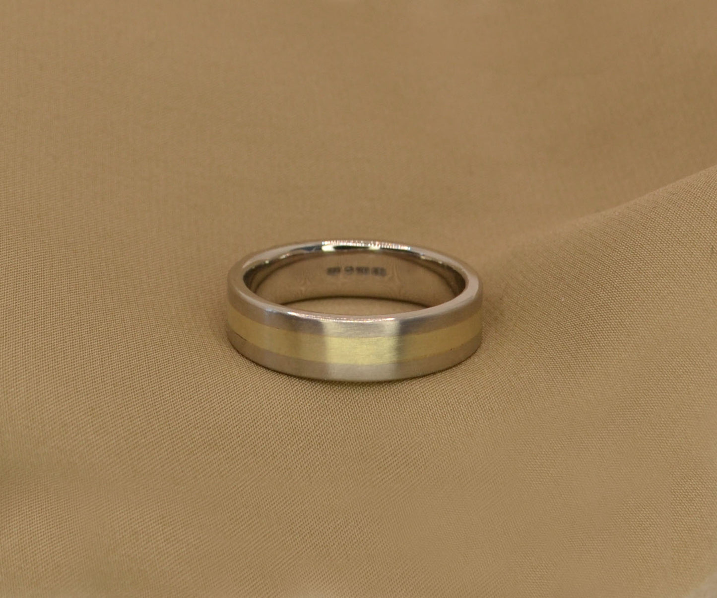 Platinum & White Gold Two tone Wedding Ring - 6mm