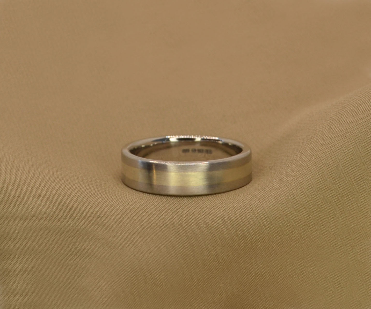 Platinum & White Gold Two tone Wedding Ring - 6mm