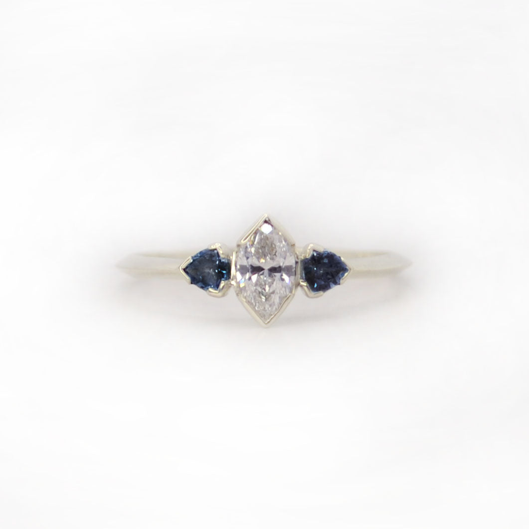 Marquise Diamond & Gemstone Ring