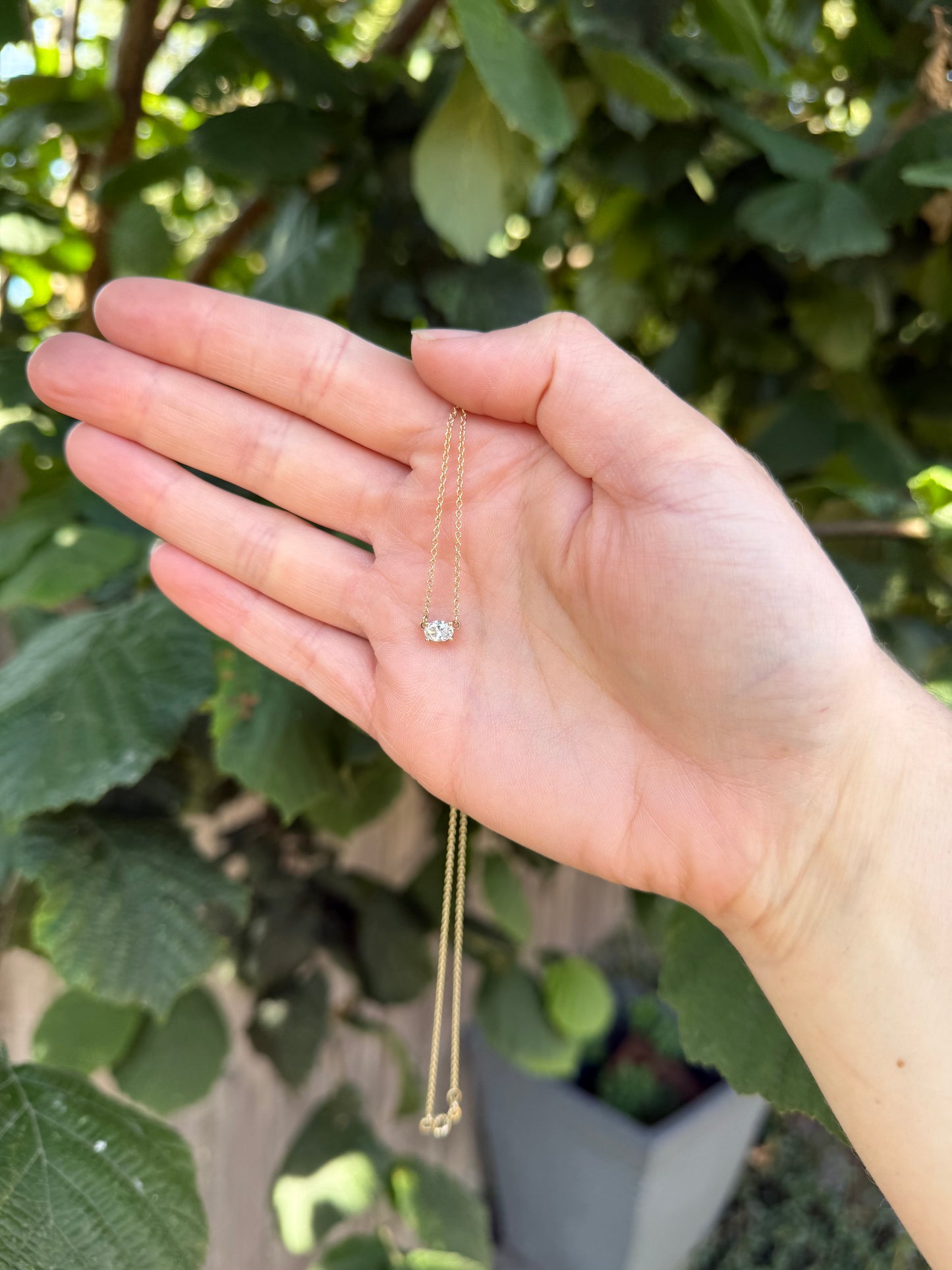 Oval Diamond Necklace