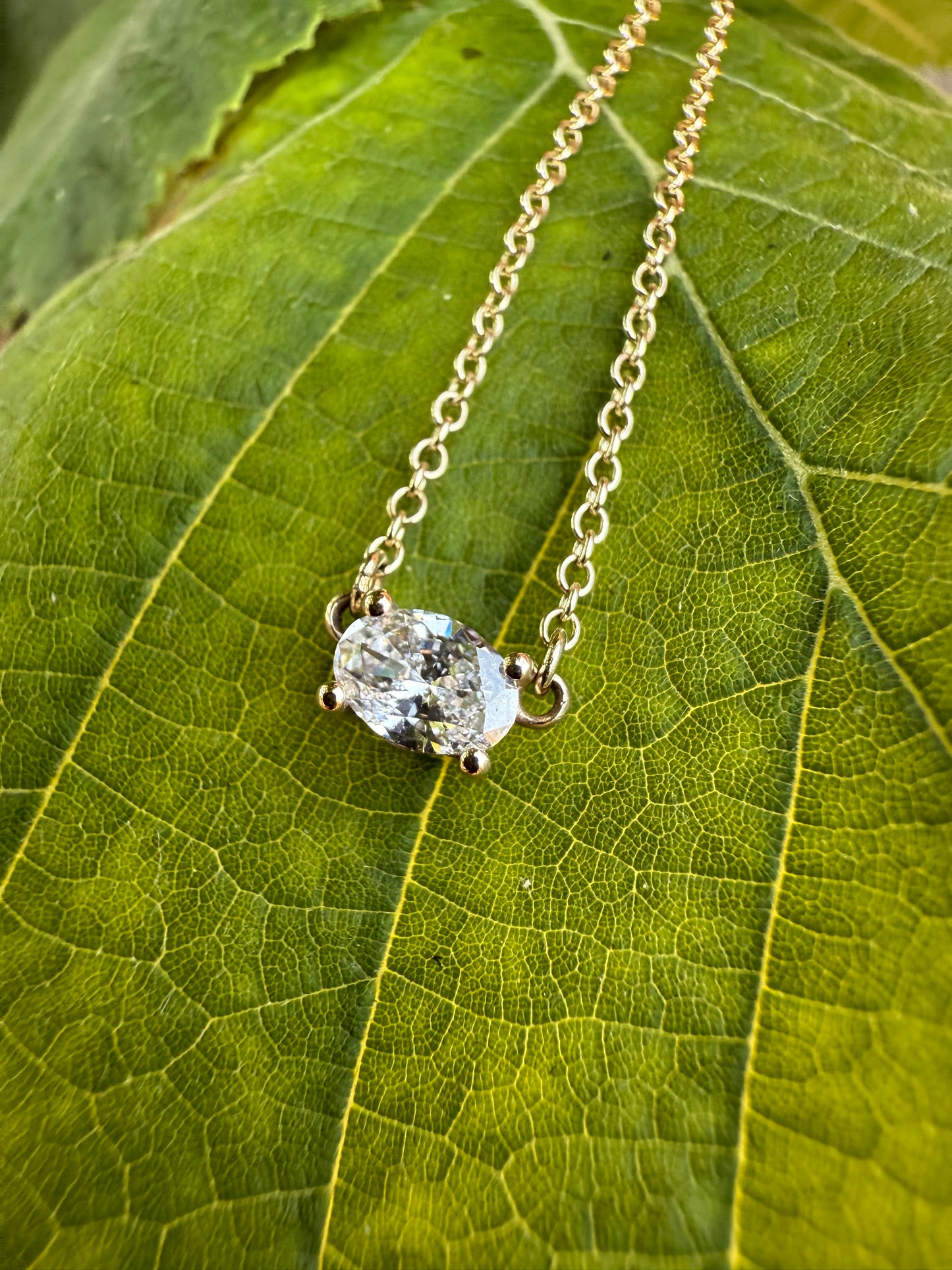 Oval Diamond Necklace