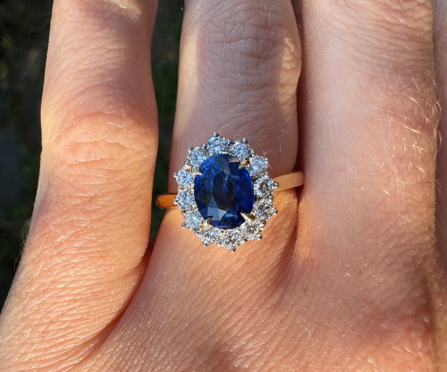 Sapphire & Diamond Cluster Ring