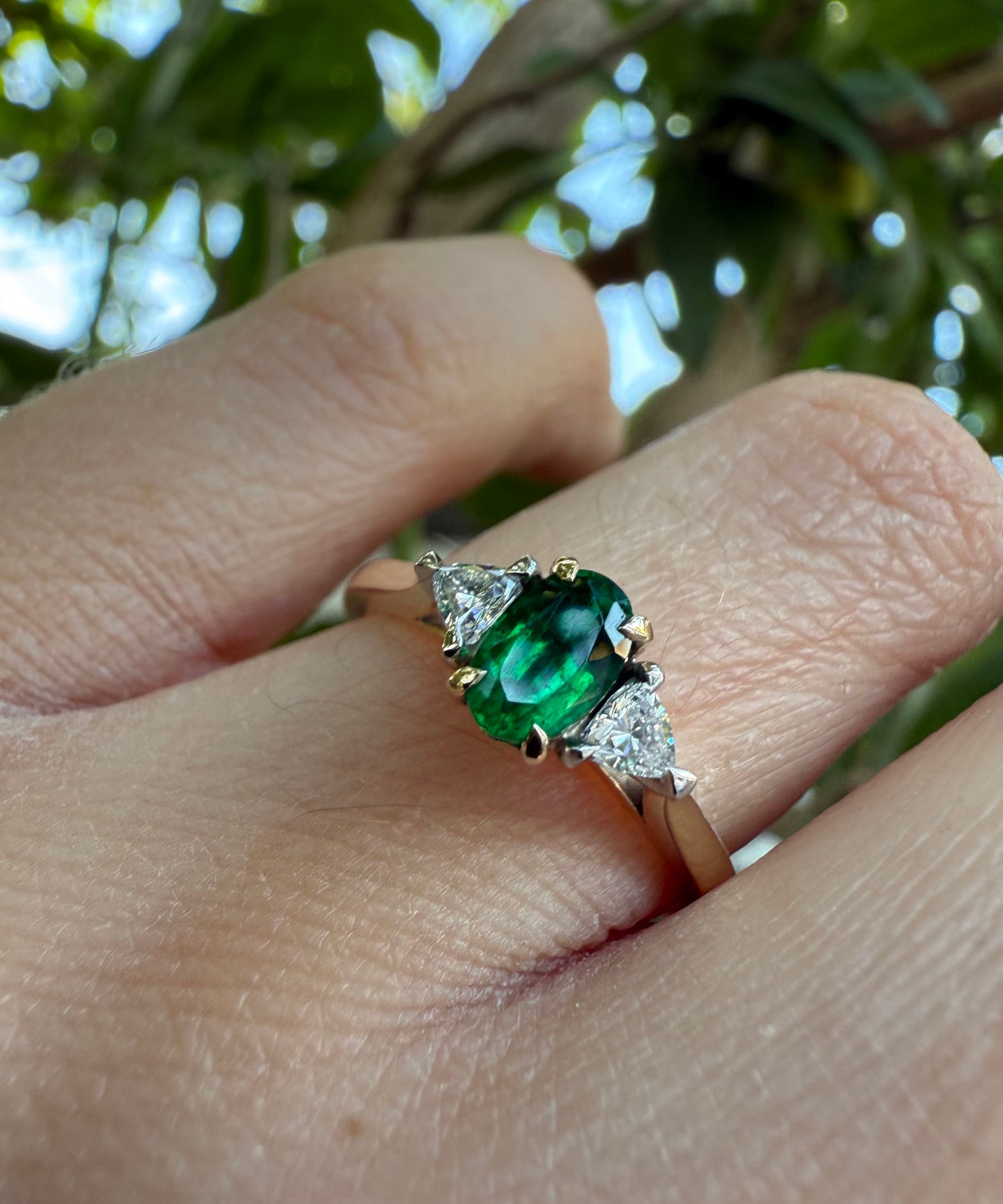 Oval Emerald & Diamond Ring