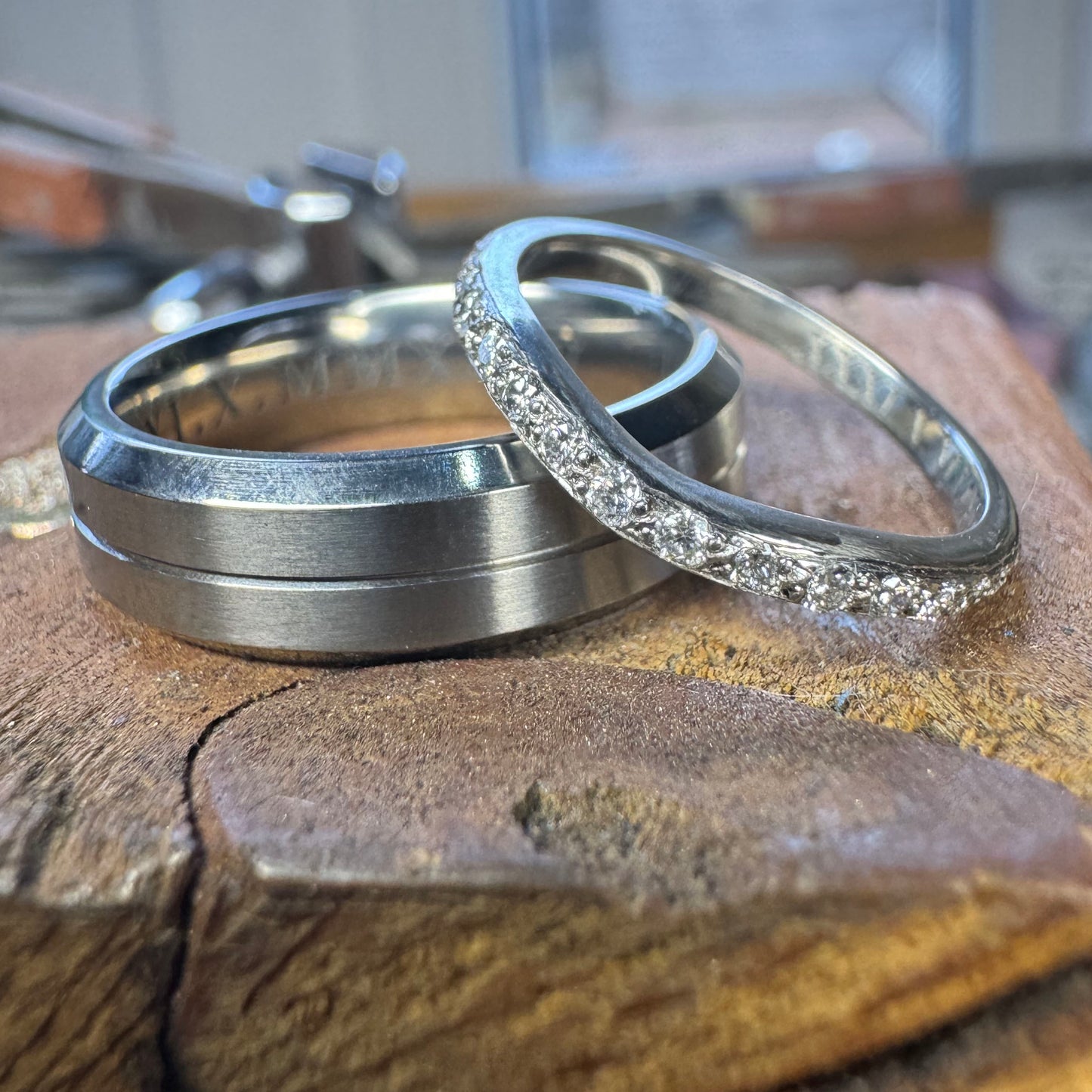 Grain Set Diamond Shaped Ring