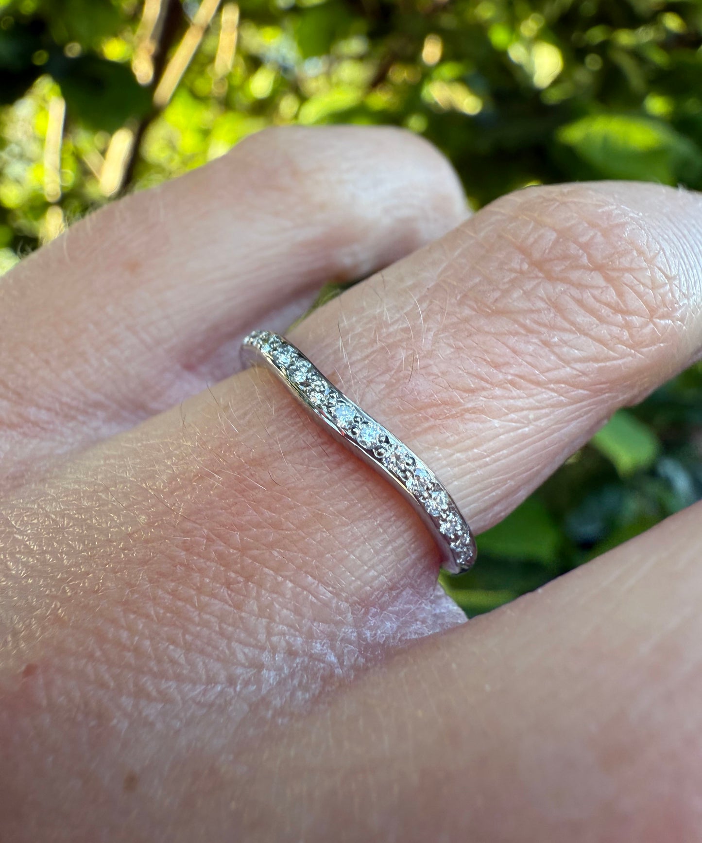 Grain Set Diamond Shaped Ring