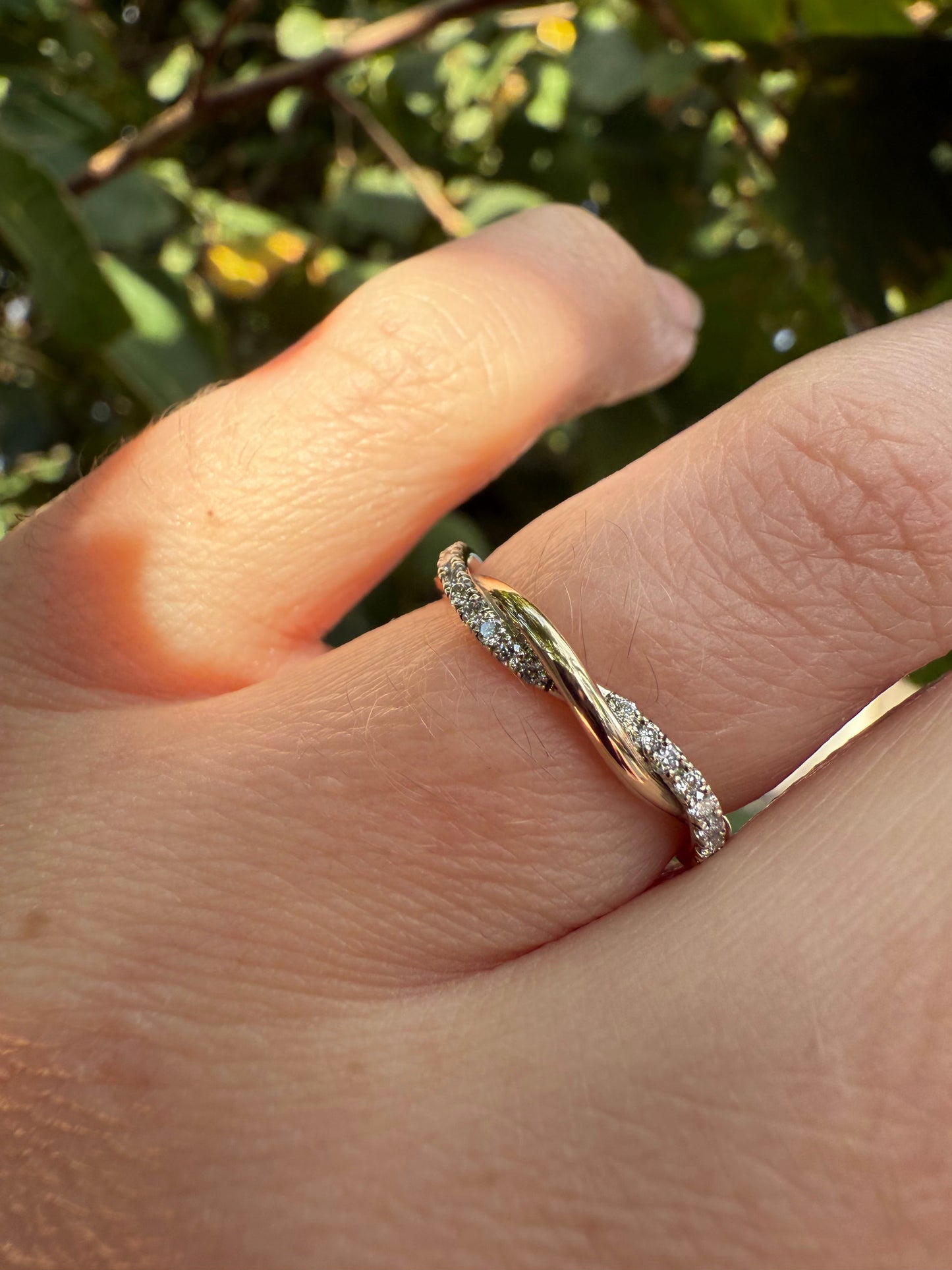Yellow & White Gold Twisted Diamond Ring