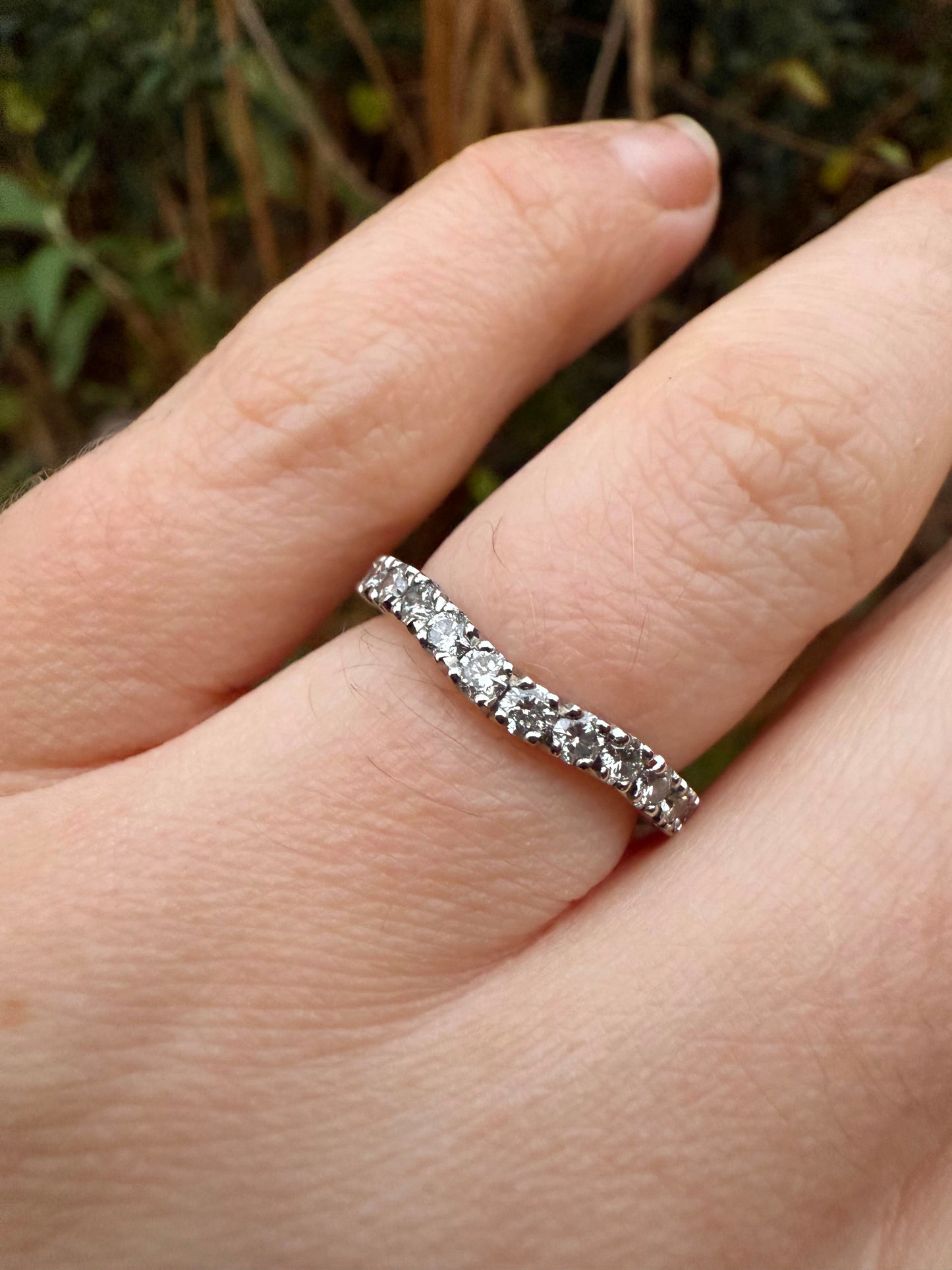 Shaped Claw Set Diamond Ring