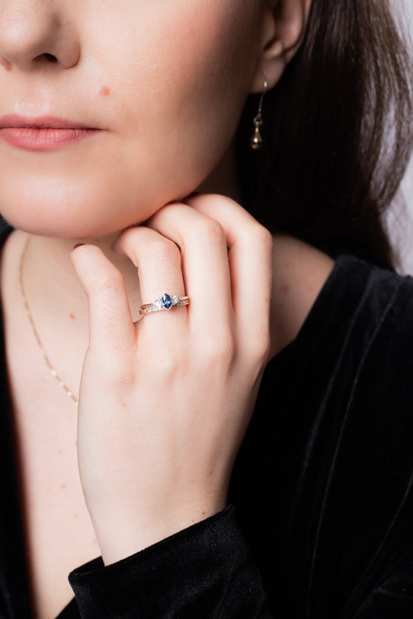 Marquise Sapphire & Diamond Ring