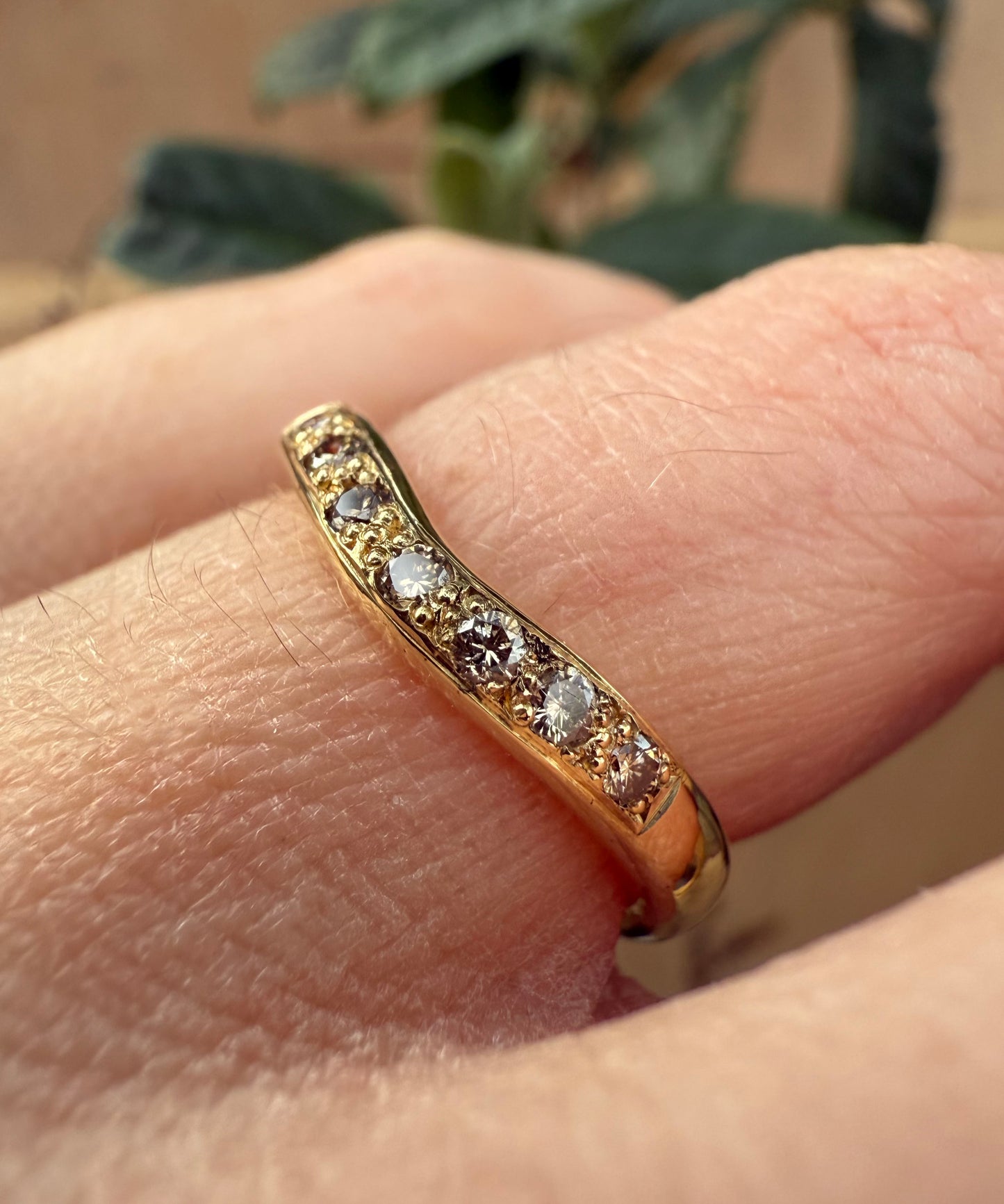 Shaped Champagne Diamond Ring - 2.8mm