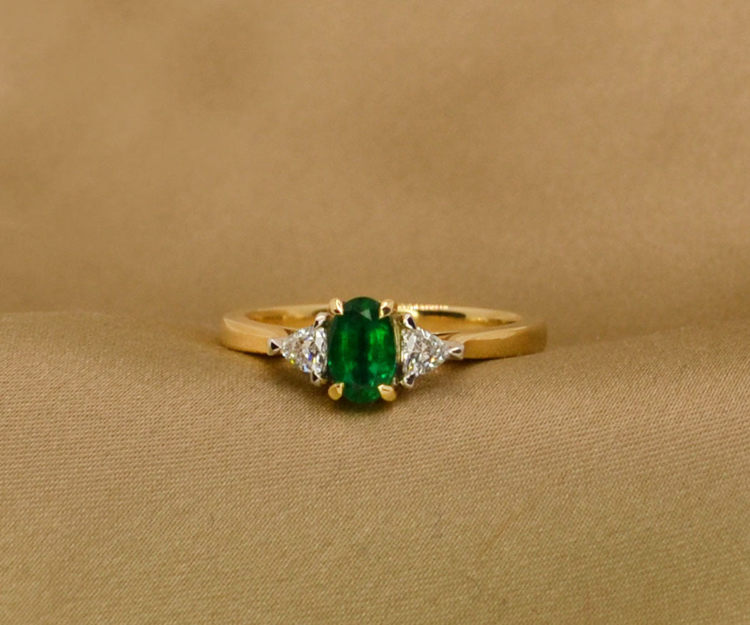 Oval Emerald & Diamond Ring