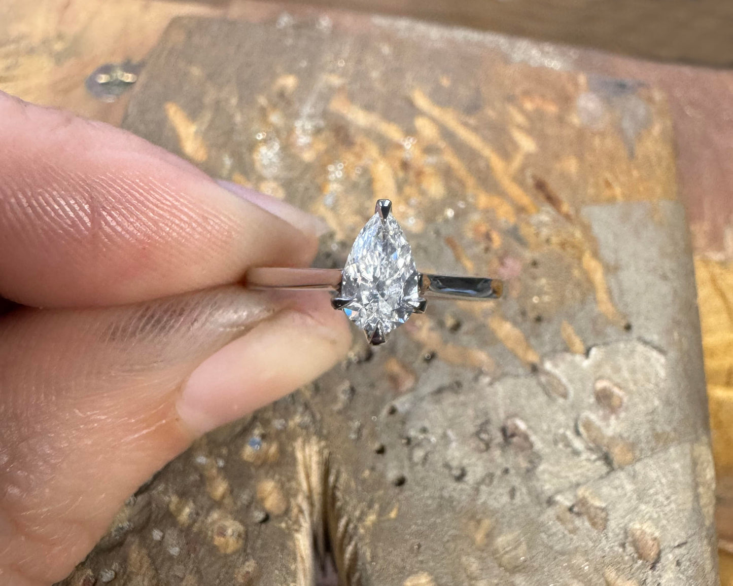 Pear Cut Diamond Ring