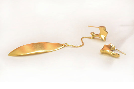 'I'll blow in the wind' Asymmetric Earring pair