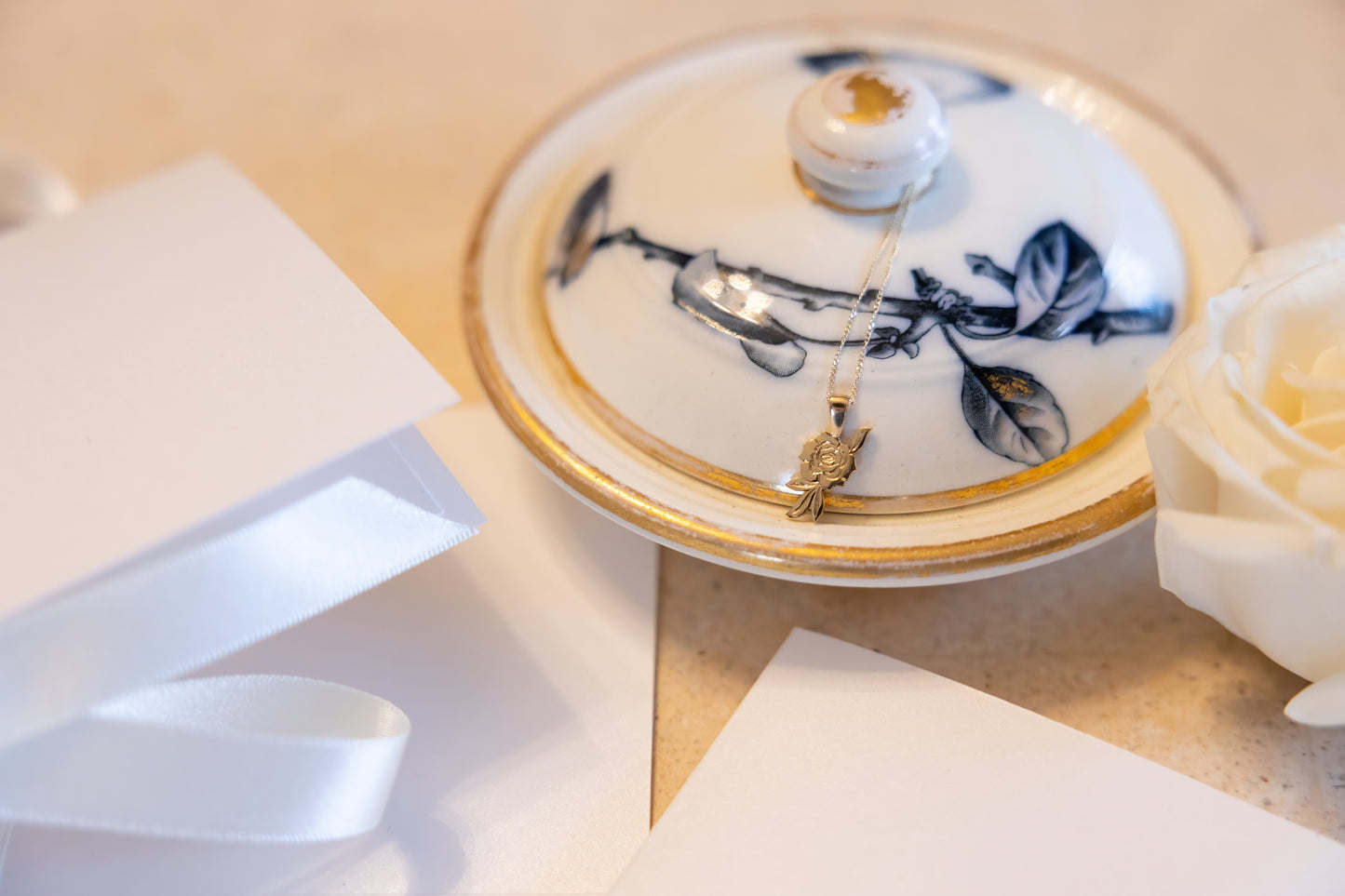 Engraved Rose Necklace