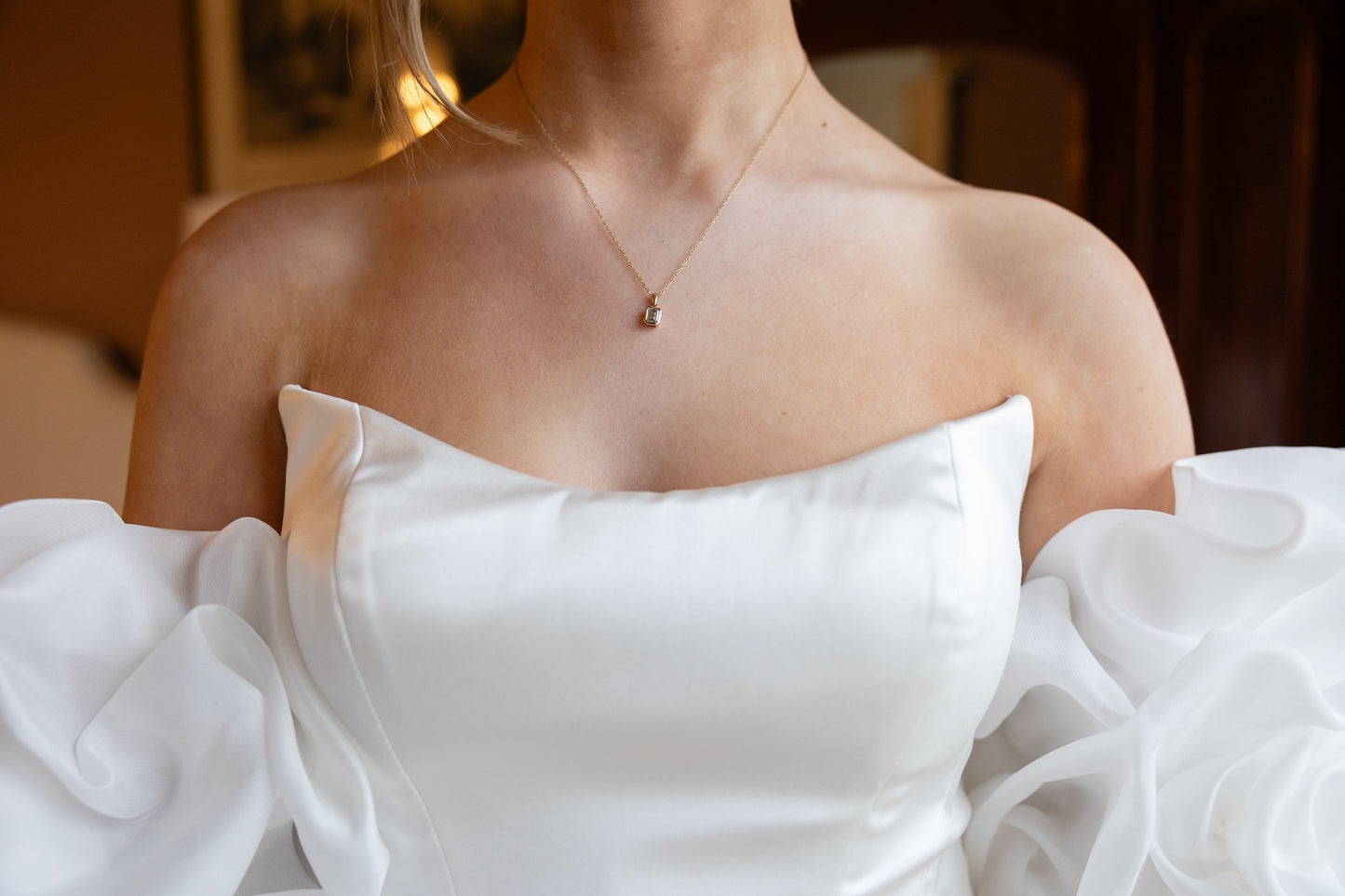 Emerald cut Diamond Necklace