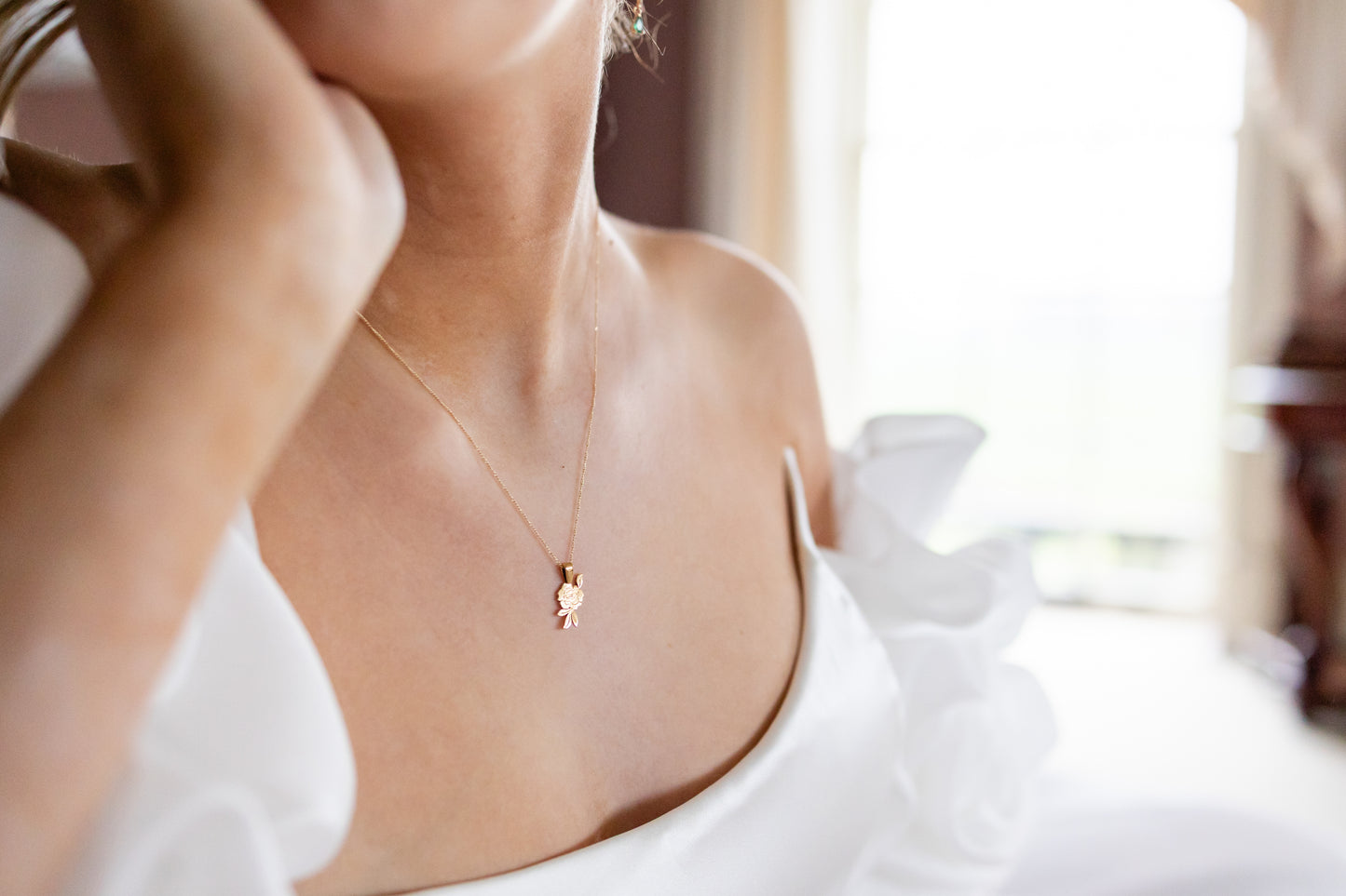 Engraved Rose Necklace