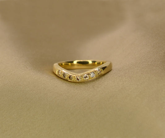 Shaped Champagne Diamond Ring - 2.8mm
