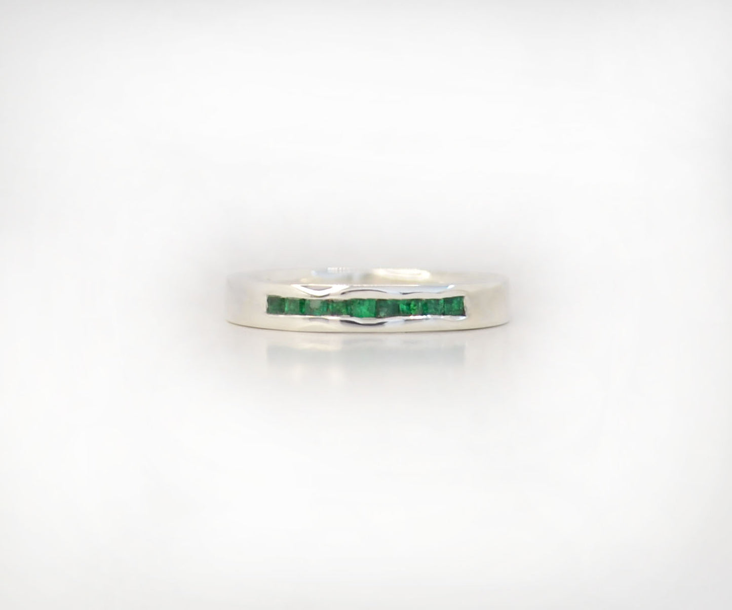 Channel set Emerald Ring - 3.5mm