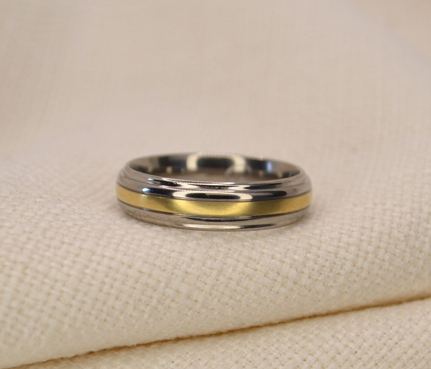 Yellow Gold & Titanium Ring - 6mm