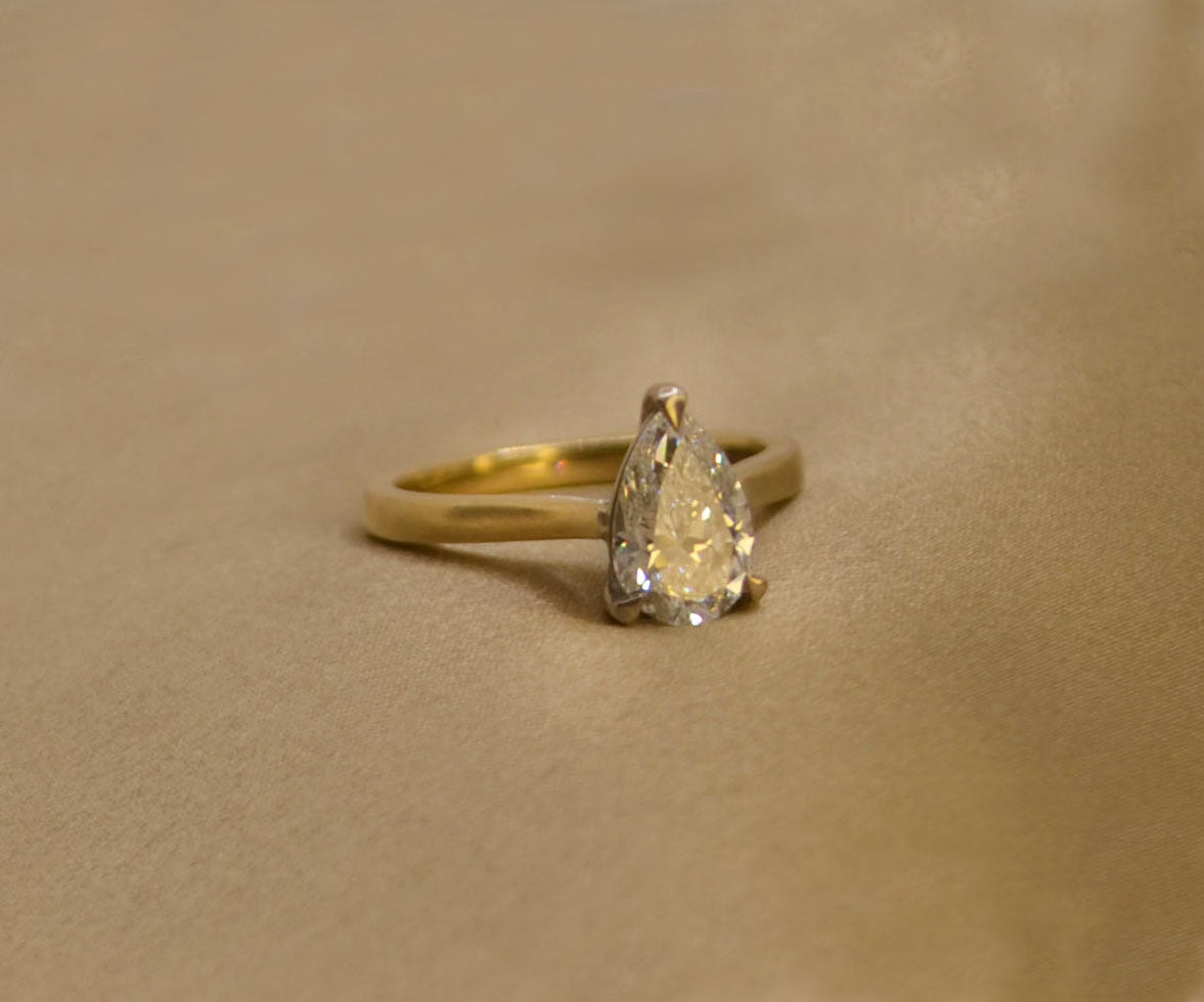 1.2ct Pear Cut Diamond Ring