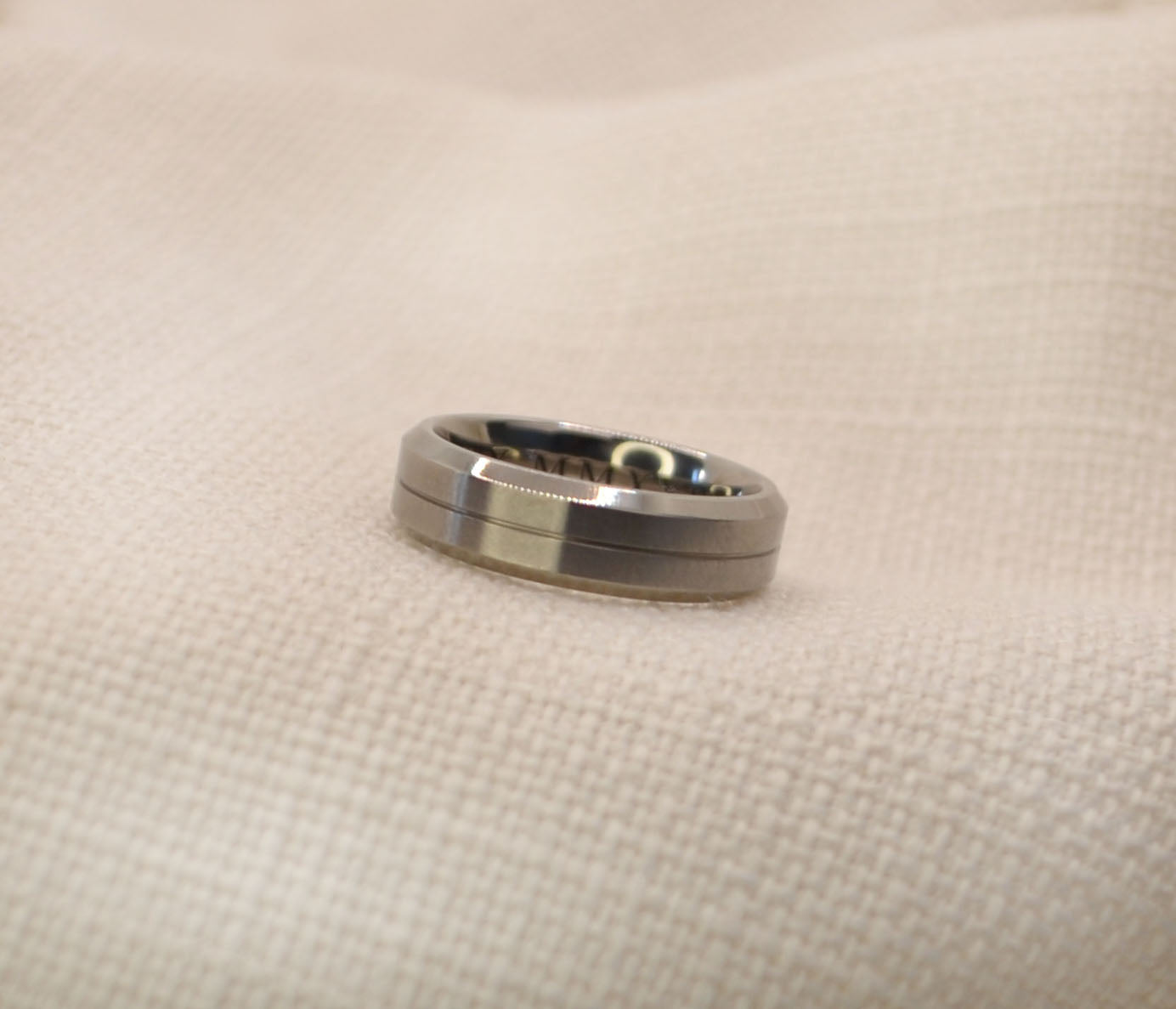 Milled Line & Bevelled Edge Ring - 6mm