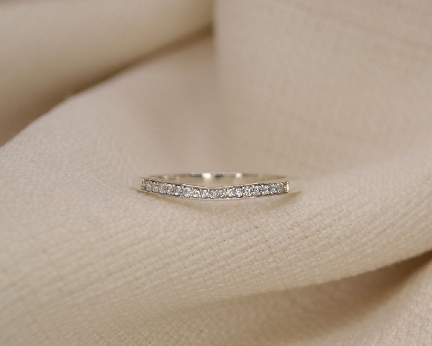 Subtle Curve Shaped Diamond Wedding Ring - 1.8mm