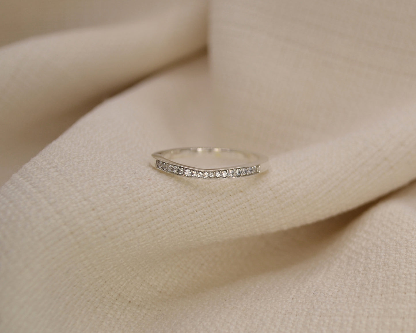 Subtle Curve Shaped Diamond Wedding Ring - 1.8mm