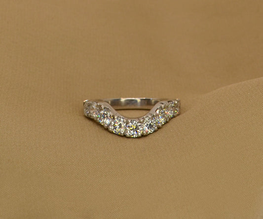 Shaped Claw Set Diamond Ring