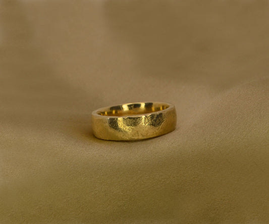 Earthy Textured Court Profile Ring - 6mm