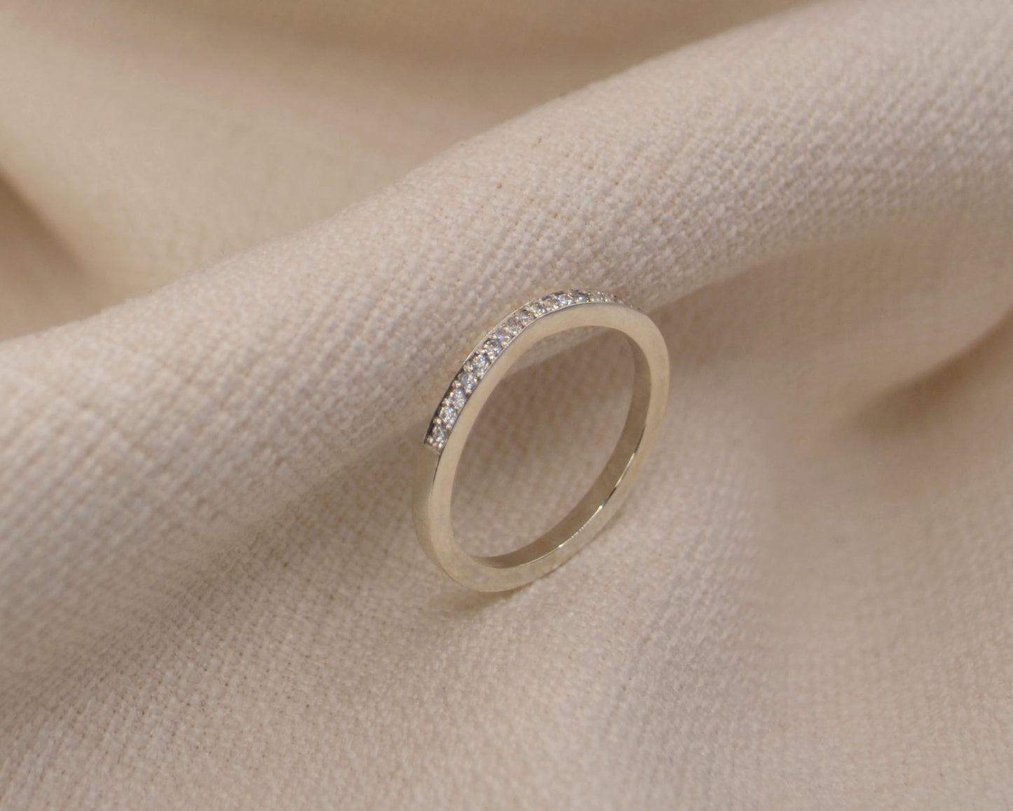 Subtle Curve Shaped Diamond Wedding Ring - 1.8mm