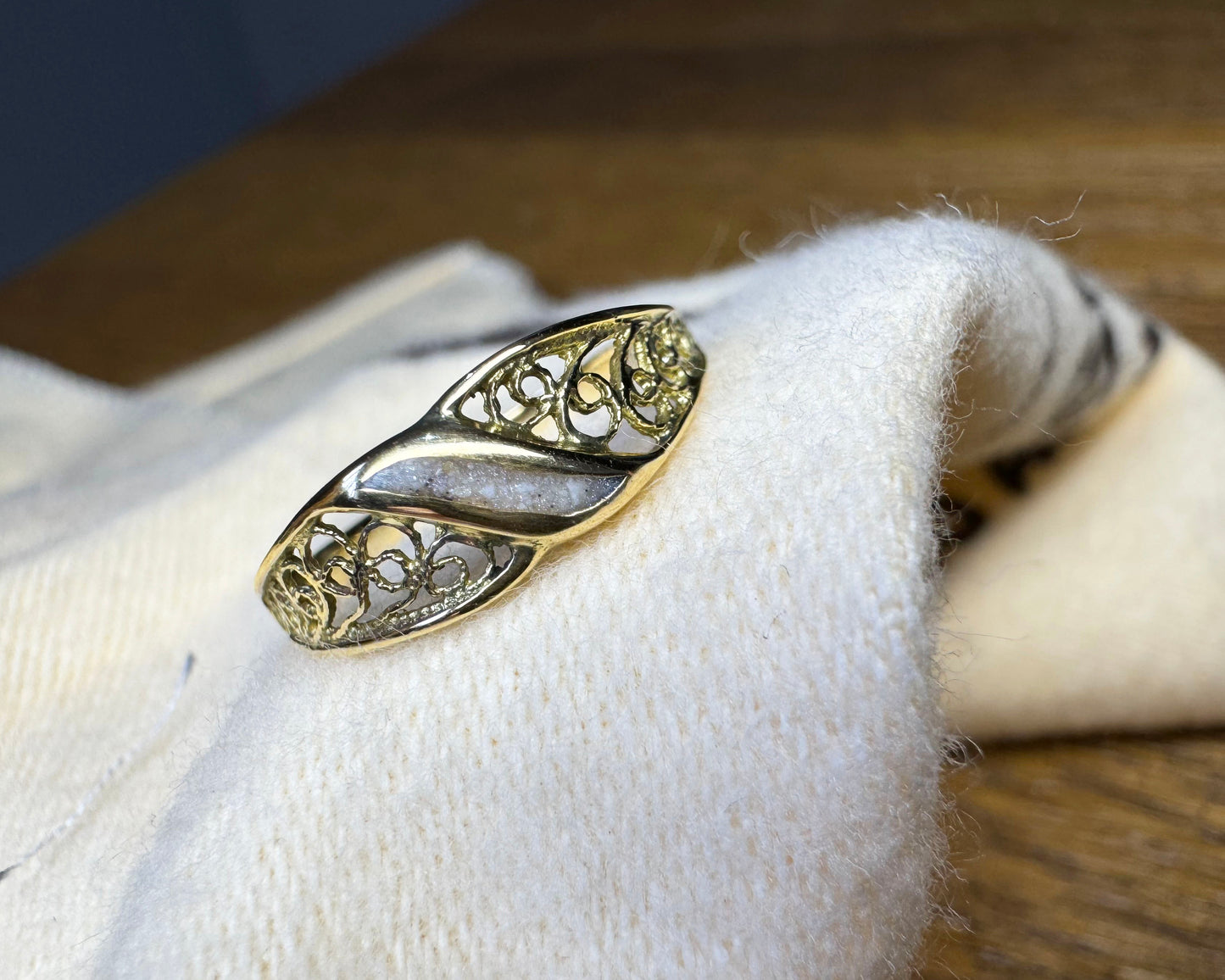 Filigree Ashes Enamel Ring