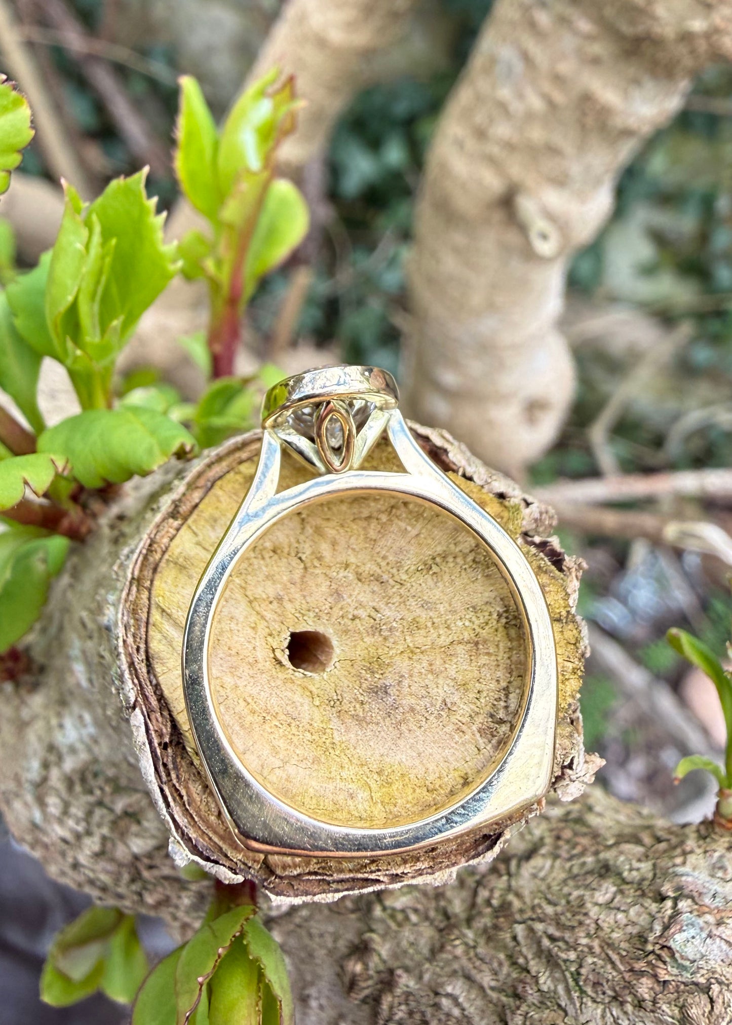 Oval Diamond Rubover Ring