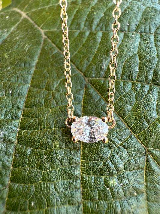 Oval Diamond Necklace