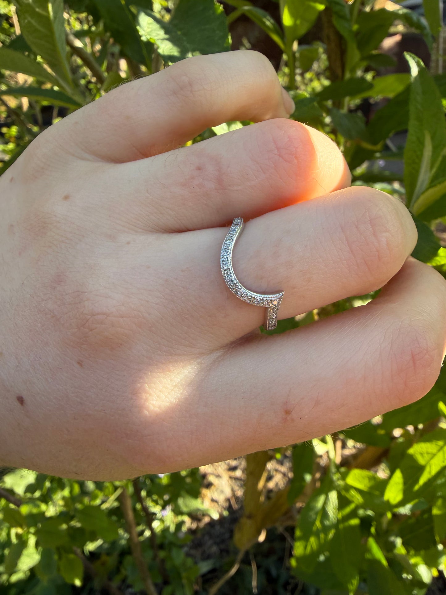 Antique Grain Set Style Diamond Shaped Ring