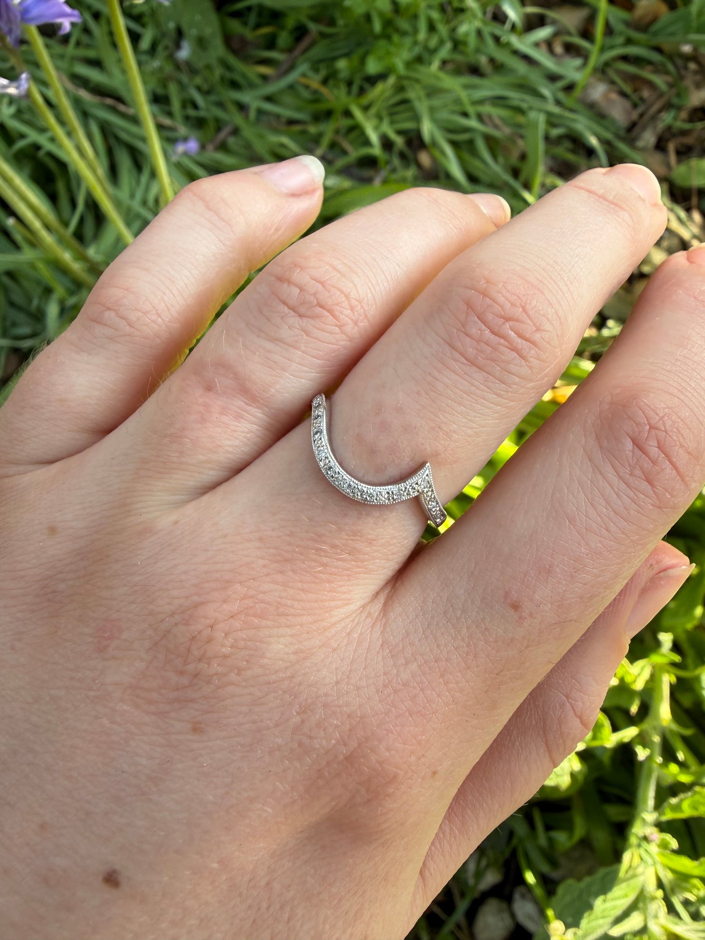 Antique Grain Set Style Diamond Shaped Ring