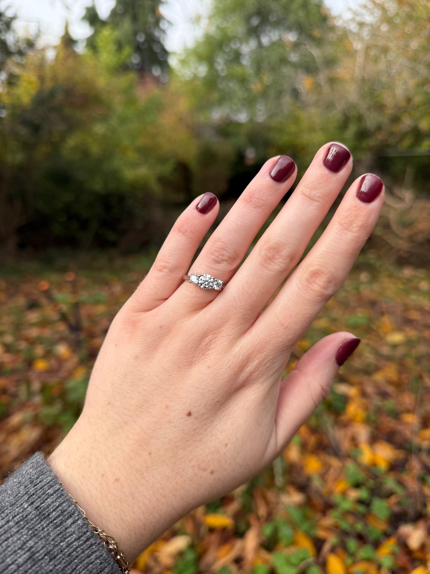 Round Brilliant Cut Trilogy Diamond Ring