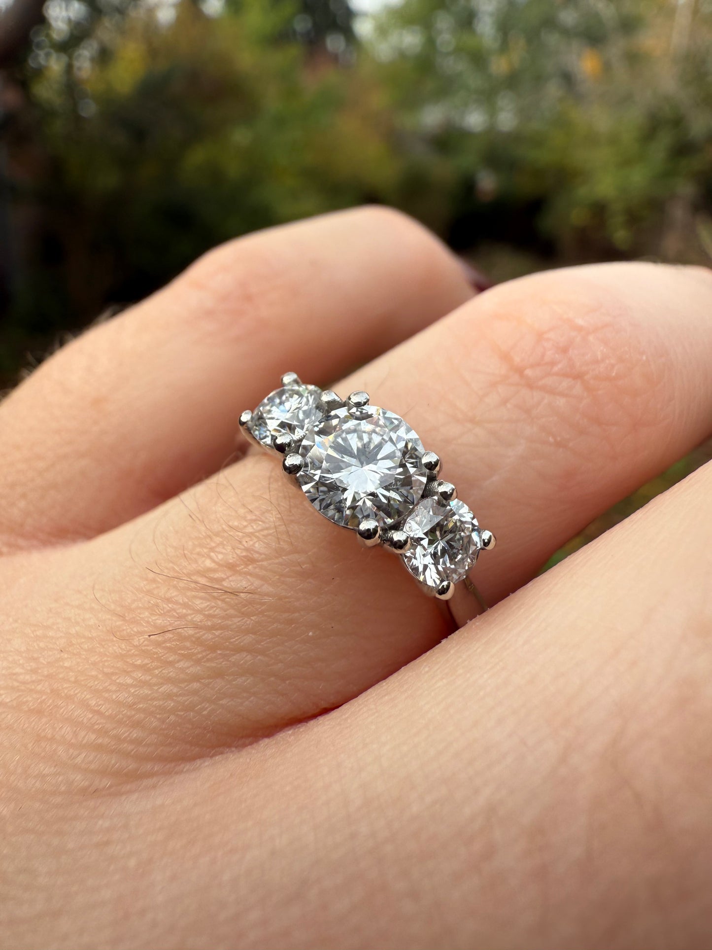 Round Brilliant Cut Trilogy Diamond Ring