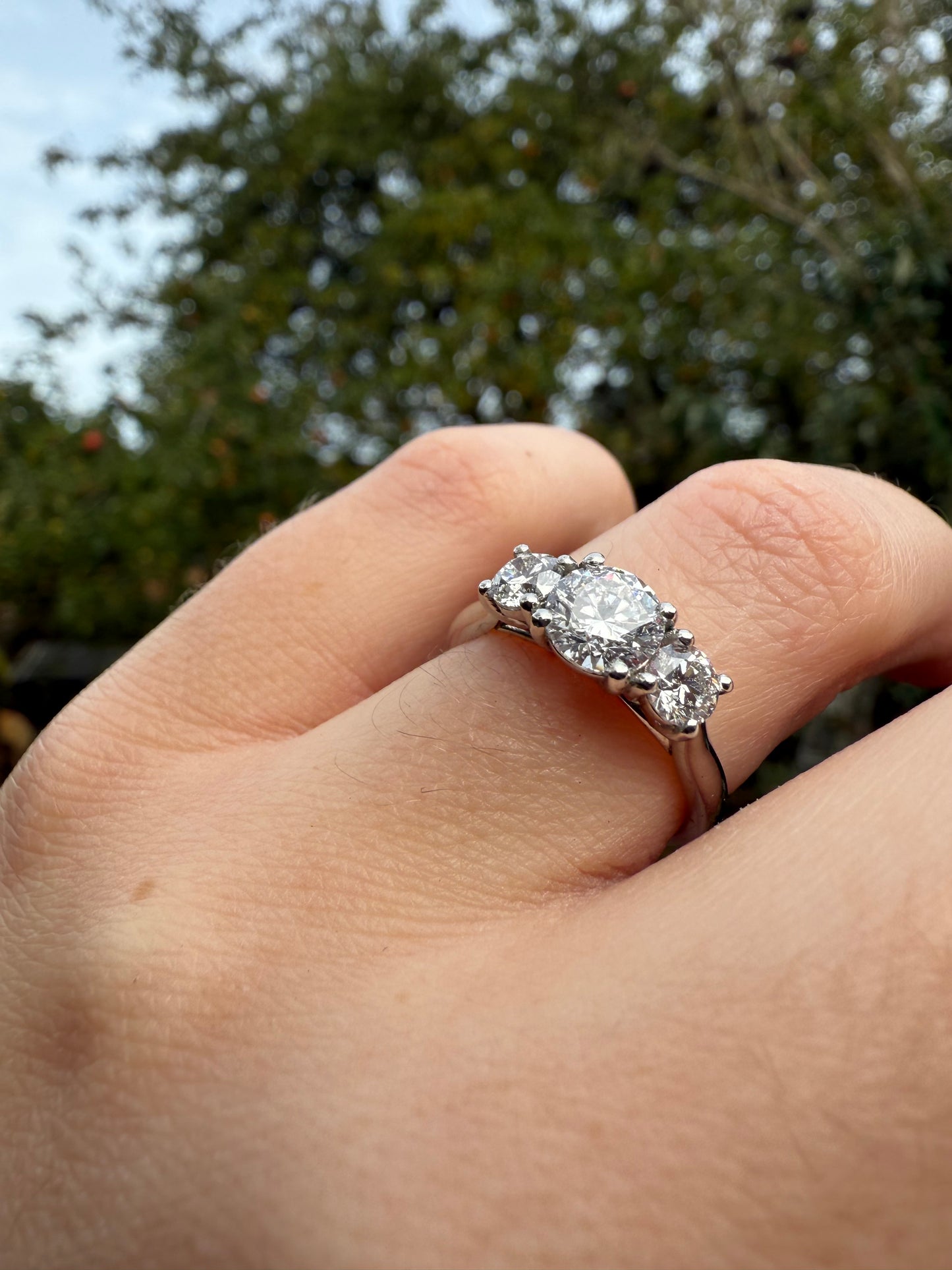 Round Brilliant Cut Trilogy Diamond Ring