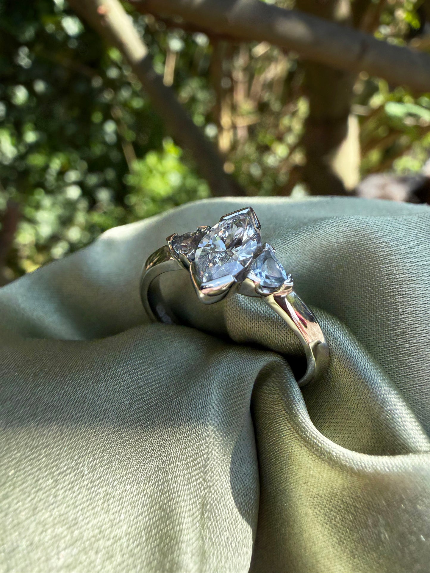 Marquise Diamond & Gemstone Ring