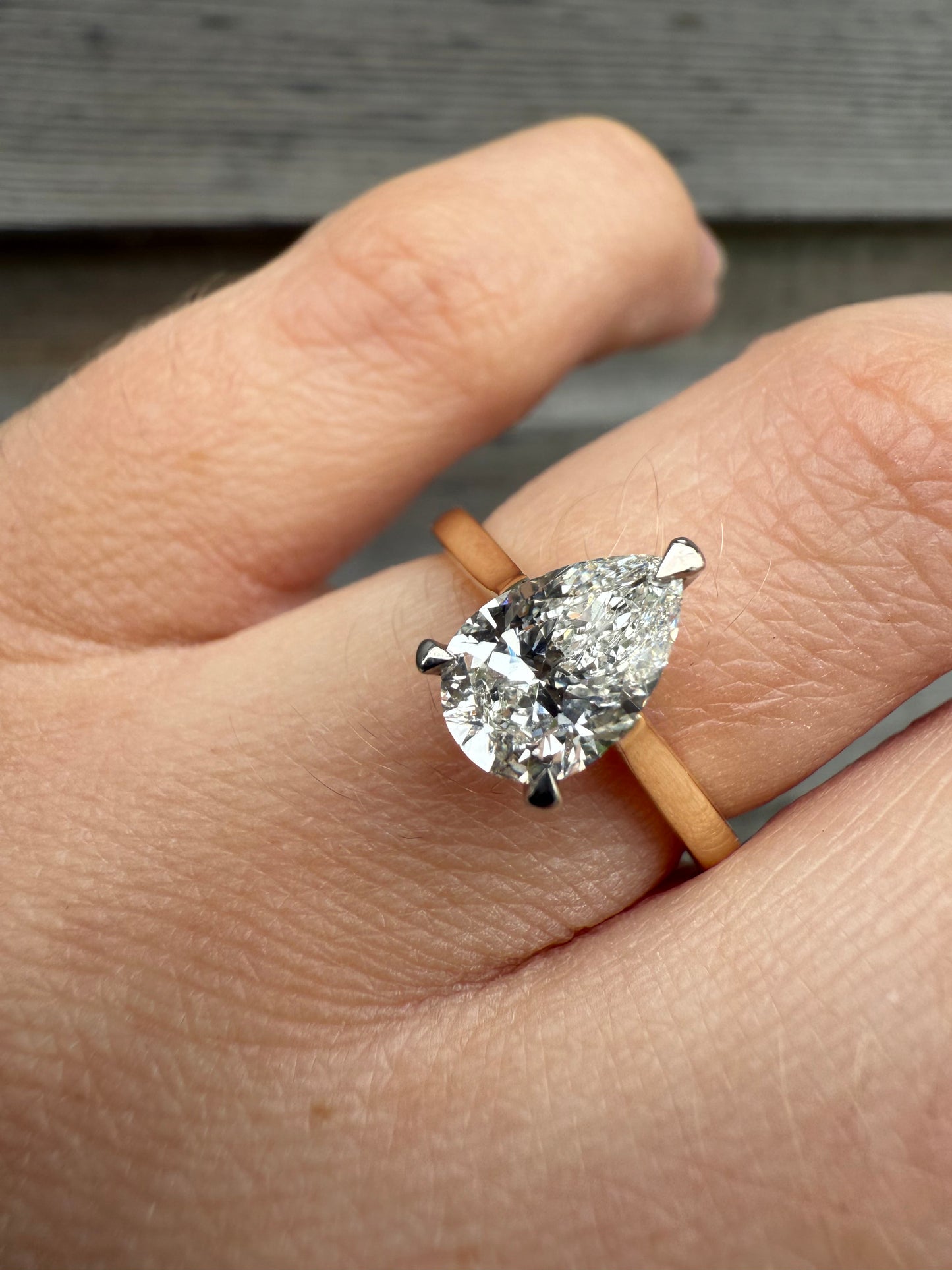 1.2ct Pear Cut Diamond Ring