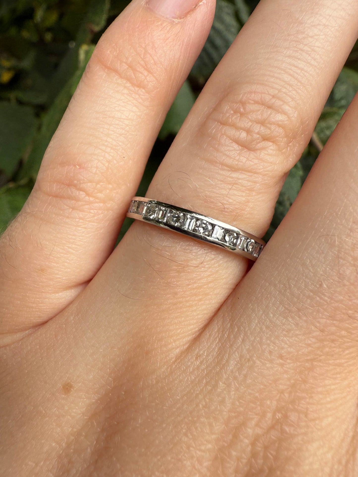 Channel set Round & Baguette Diamond Ring