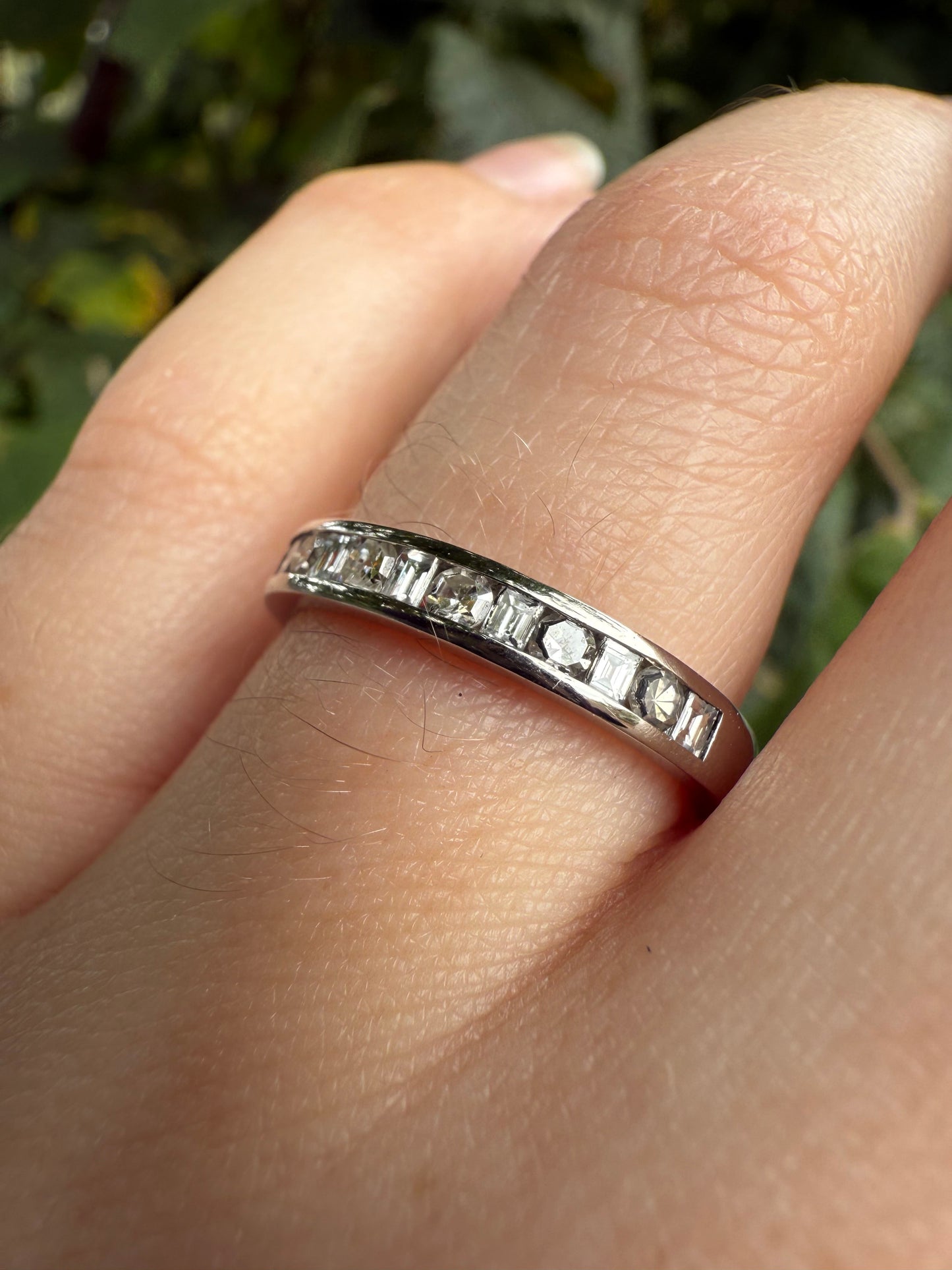 Channel set Round & Baguette Diamond Ring